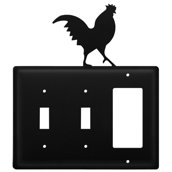 Wrought Iron Rooster Double Switch & GFCI new outlet cover Wrought Iron Rooster Triple Switch Cover