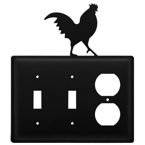 Wrought Iron Rooster Double Switch & Single Outlet Cover new outlet cover Wrought Iron Rooster