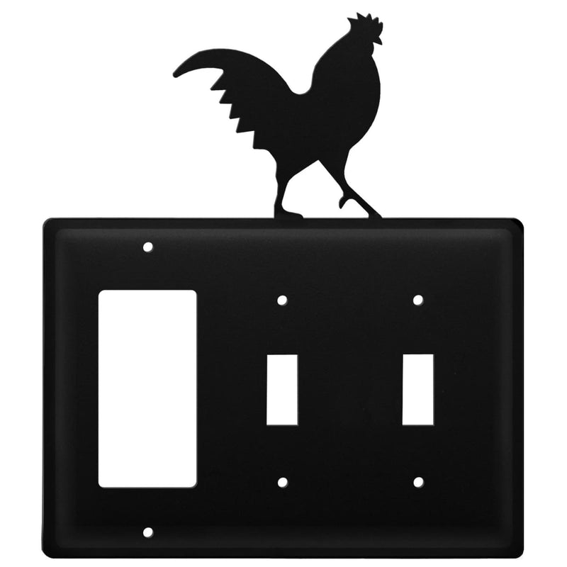 Wrought Iron Rooster GFCI Double Switch Cover light switch covers lightswitch covers outlet cover
