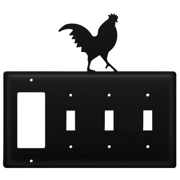Wrought Iron Rooster GFCI Triple Switch Cover light switch covers lightswitch covers outlet cover