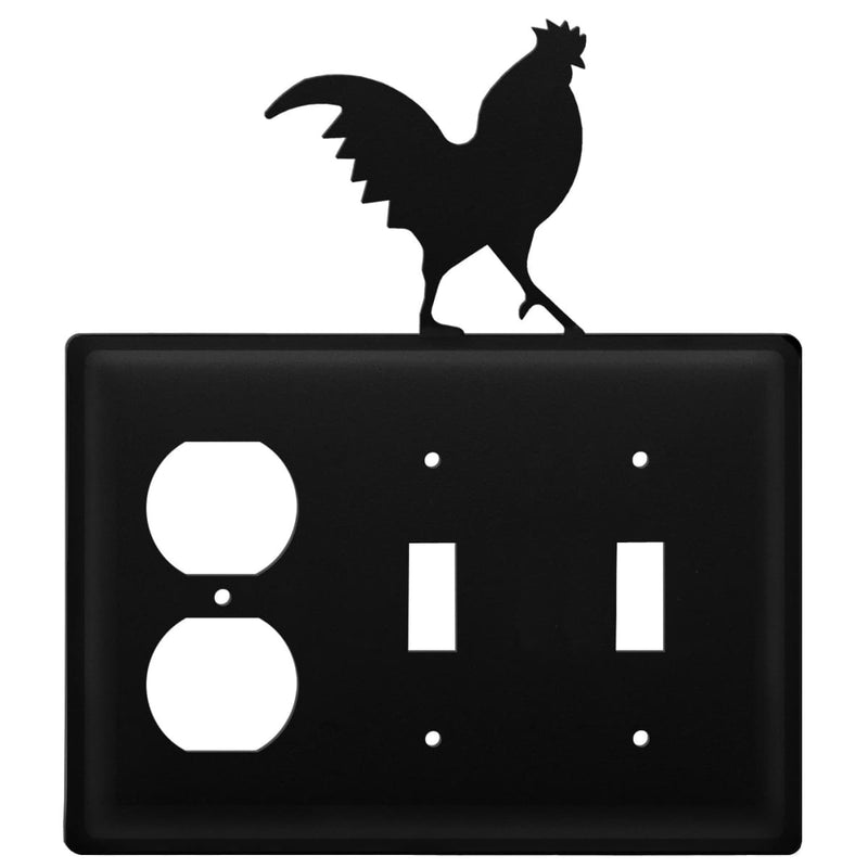 Wrought Iron Rooster Outlet Double Switch Cover light switch covers lightswitch covers outlet cover