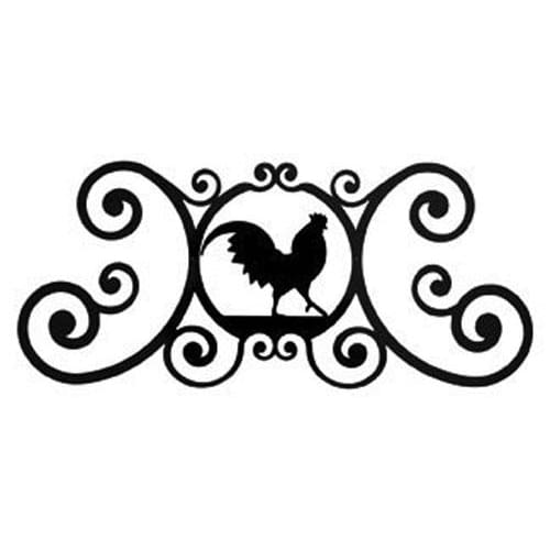 Wrought Iron Rooster Over Door Plaque door plaque house signs metal name plaques metal plaques name