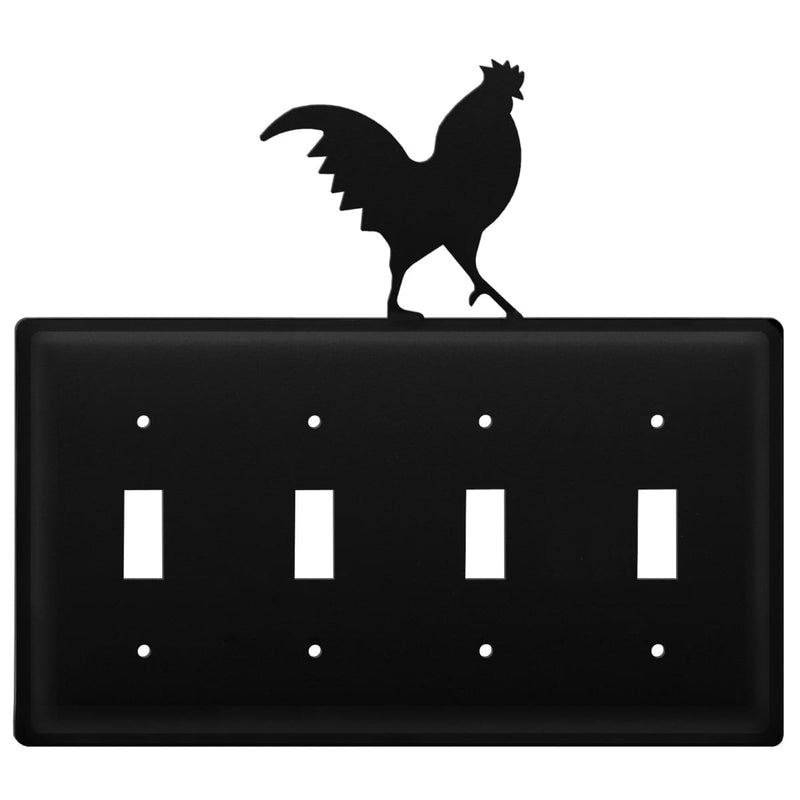 Wrought Iron Rooster Quad Switch Cover light switch covers lightswitch covers outlet cover switch