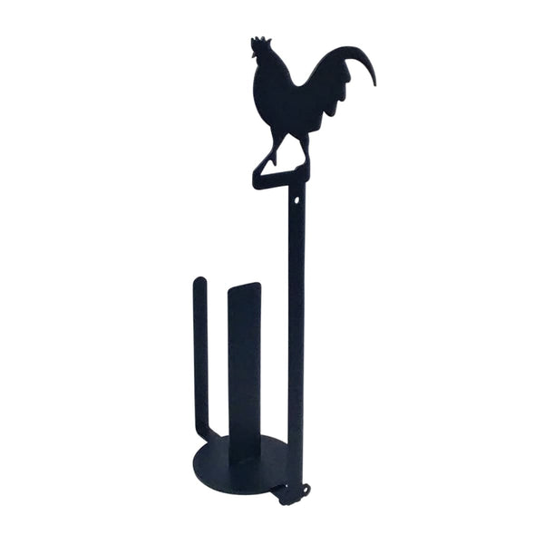 Rooster Wrought Iron Paper Towel Holder Stand–