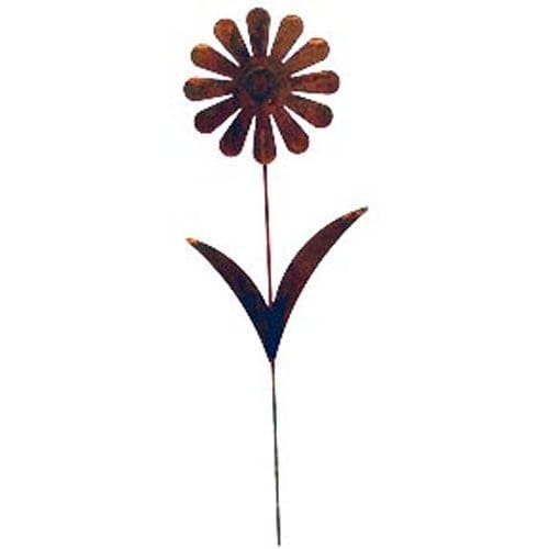 Wrought Iron Rusted Flower Garden Stake 35 Inches garden art garden decor garden ornaments garden