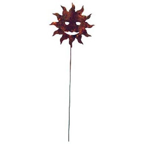 Wrought Iron Rusted Sun Garden Stake 35 Inches garden art garden decor garden ornaments garden stake