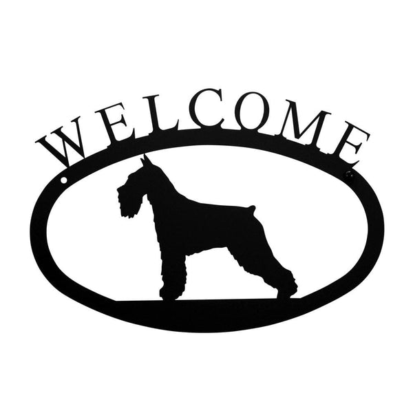 Wrought Iron Schnauzer Dog Welcome Home Sign Small door signs outdoor signs welcome home sign