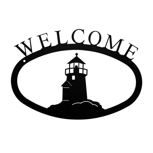Wrought Iron Small Lighthouse Welcome Home Sign Small door signs outdoor signs welcome home sign