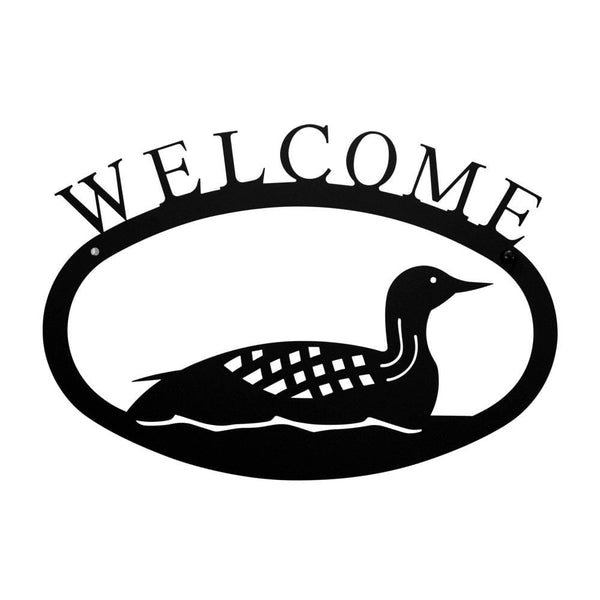 Wrought Iron Small Loon Welcome Home Sign Small door signs outdoor signs welcome home sign welcome