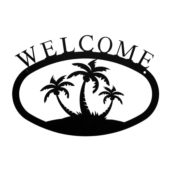Wrought Iron Small Palm Trees Welcome Home Sign Small door signs outdoor signs welcome home sign