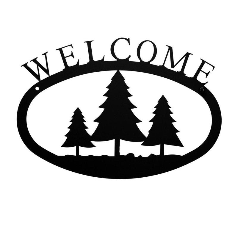 Wrought Iron Small Pine Trees Welcome Home Sign Small door signs outdoor signs welcome home sign