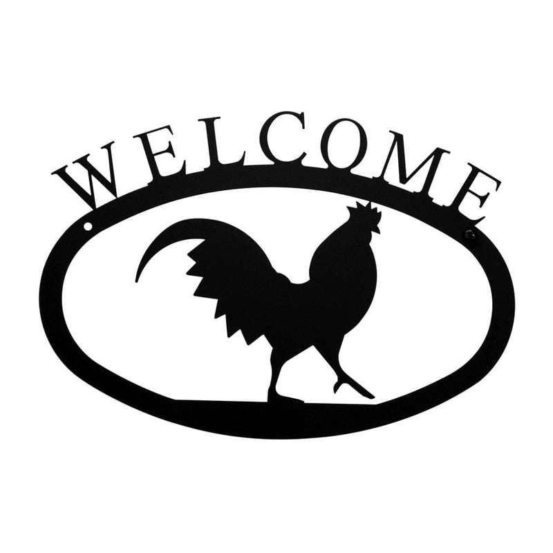 Wrought Iron Small Rooster Welcome Home Sign Small door signs outdoor signs welcome home sign
