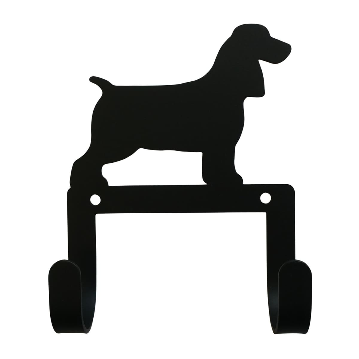 Wrought iron Spaniel dog leash and collar wall hook