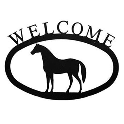 Wrought Iron Standing Horse Welcome Home Sign Large door signs outdoor signs welcome home sign
