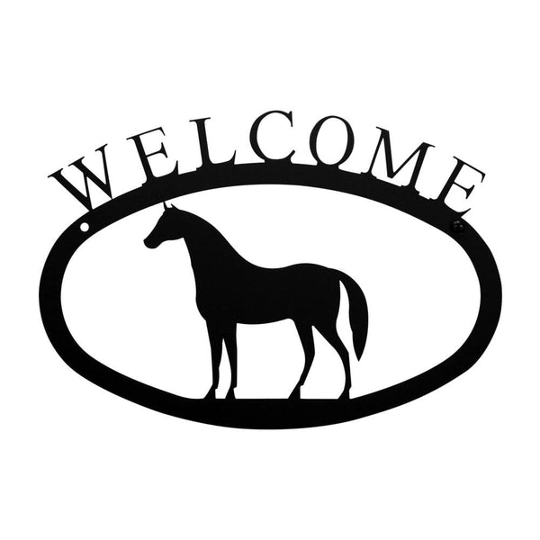 Wrought Iron Standing Horse Welcome Home Sign Small door signs outdoor signs welcome home sign