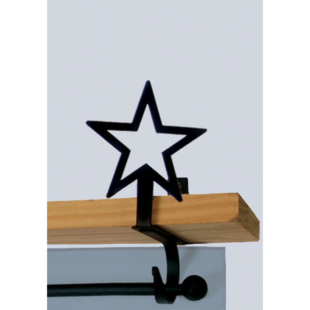 Wrought Iron Star Curtain Rod & Shelf Brackets Set curtain rod shelf bracket floating shelves shelf