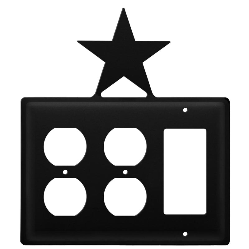 Wrought Iron Star Double Outlet GFCI Cover light switch covers lightswitch covers outlet cover
