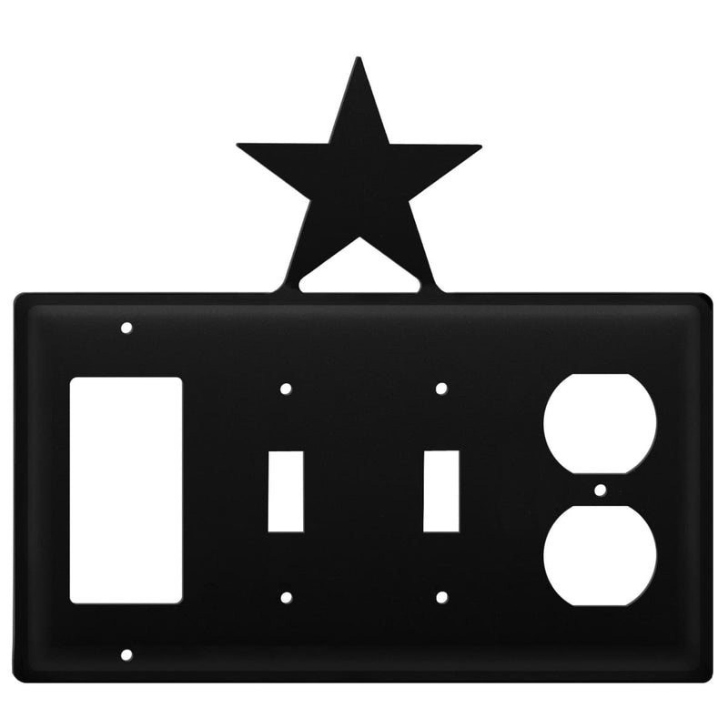 Wrought Iron Star GFCI Double Switch Outlet Cover light switch covers lightswitch covers outlet