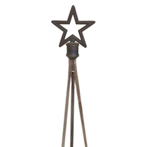 Wrought iron star garden trellis for plant support