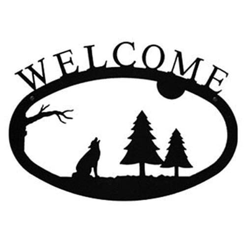 Wrought Iron Timber Wolf Welcome Home Sign Large door signs outdoor signs welcome home sign welcome