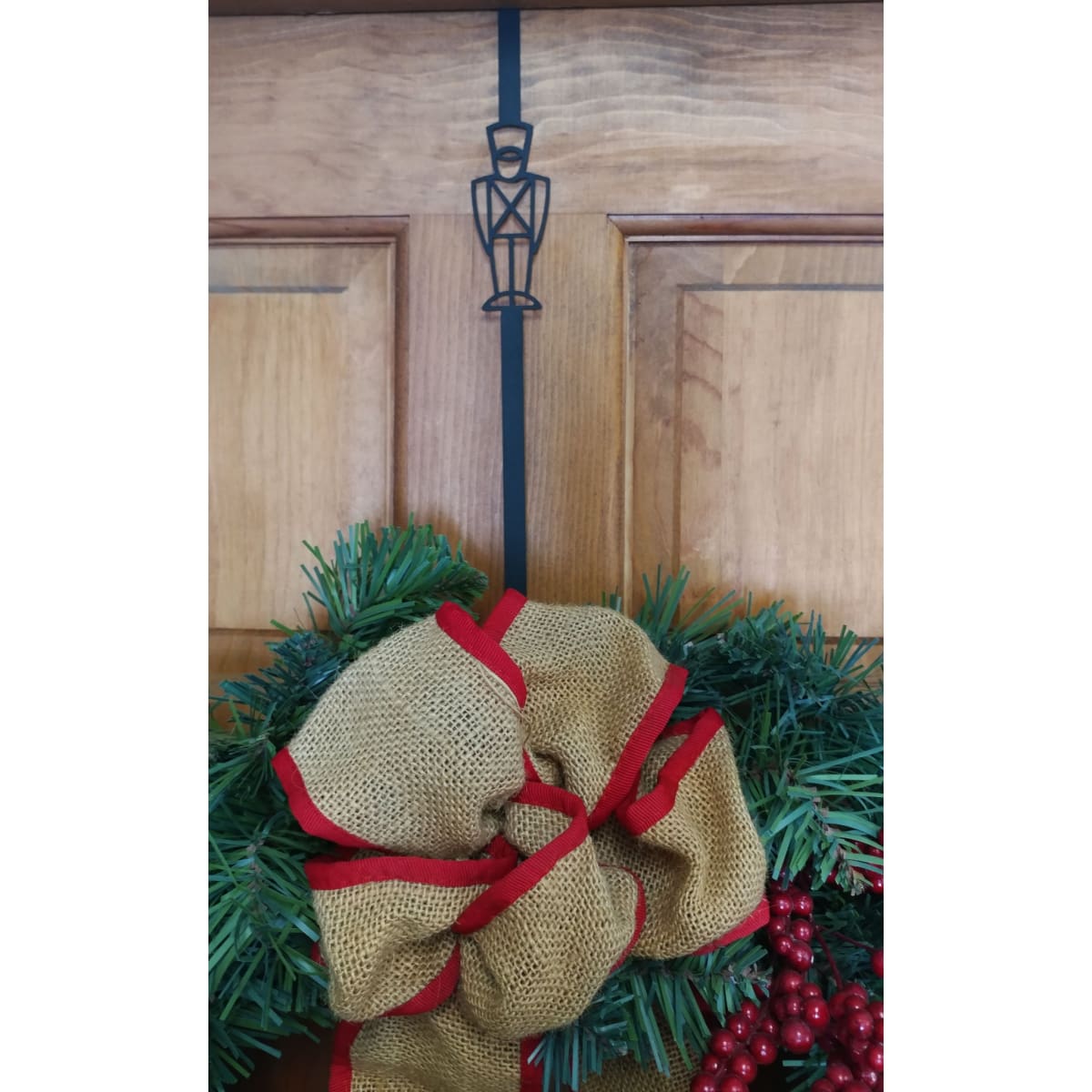 Wrought Iron Toy Soldier Door Wreath Hanger Christmas decorations christmas wreath stand door