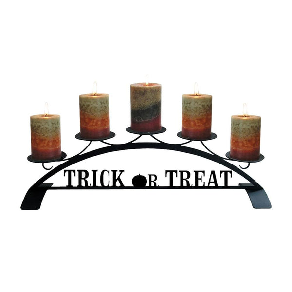 Wrought Iron Trick Or Treat Table Top Center Piece Candle Holder Autumn Decorations candle holder