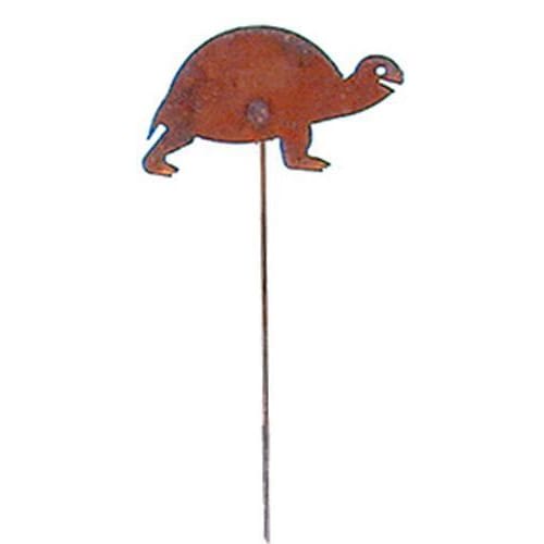 Wrought Iron Turtle Rusted Garden Stake 35 Inches garden art garden decor garden ornaments garden