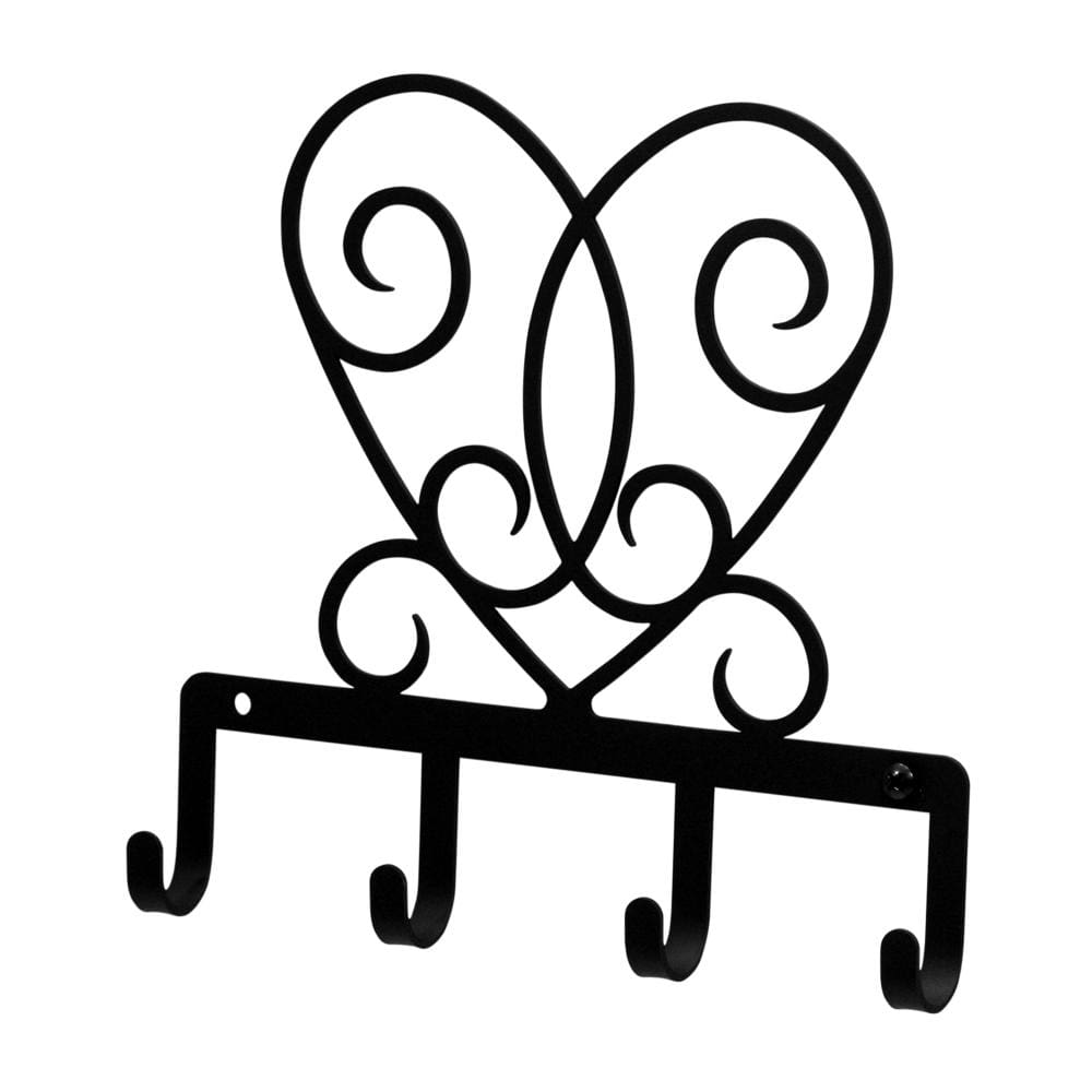 Wrought Iron Victorian Heart Key Holder Key Hooks key hanger key hooks Key Organizers key rack