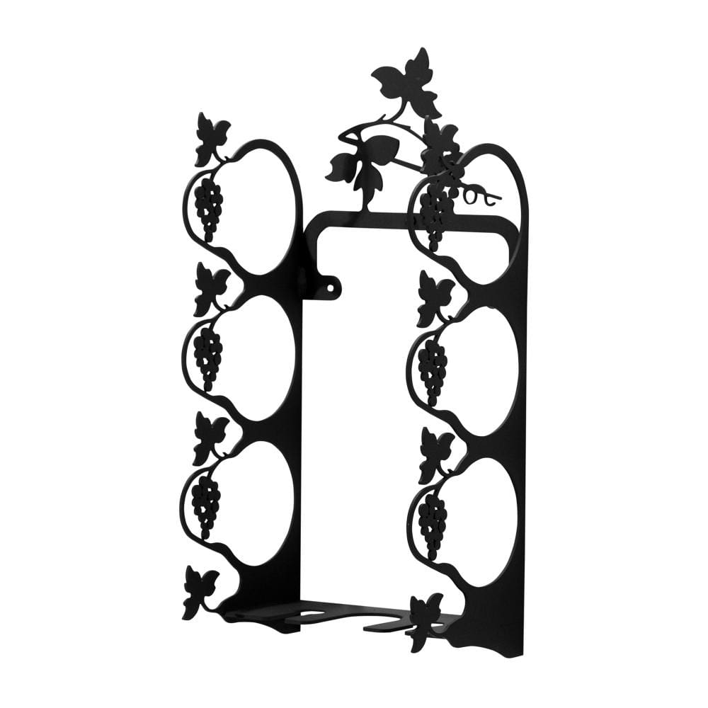 Wrought Iron Wall Mount Grapevine Wine Rack Small wine bottle and glass holder wine bottle holder