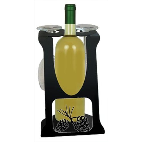 Wrought Iron Wine Holder Pinecone Design wine bottle and glass holder wine bottle holder wine glass